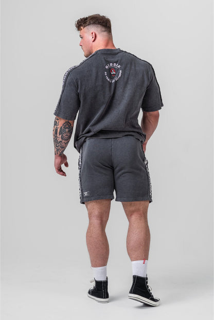 Washed Sweat Shorts LEGEND 786 Black - AlisiiaKholli