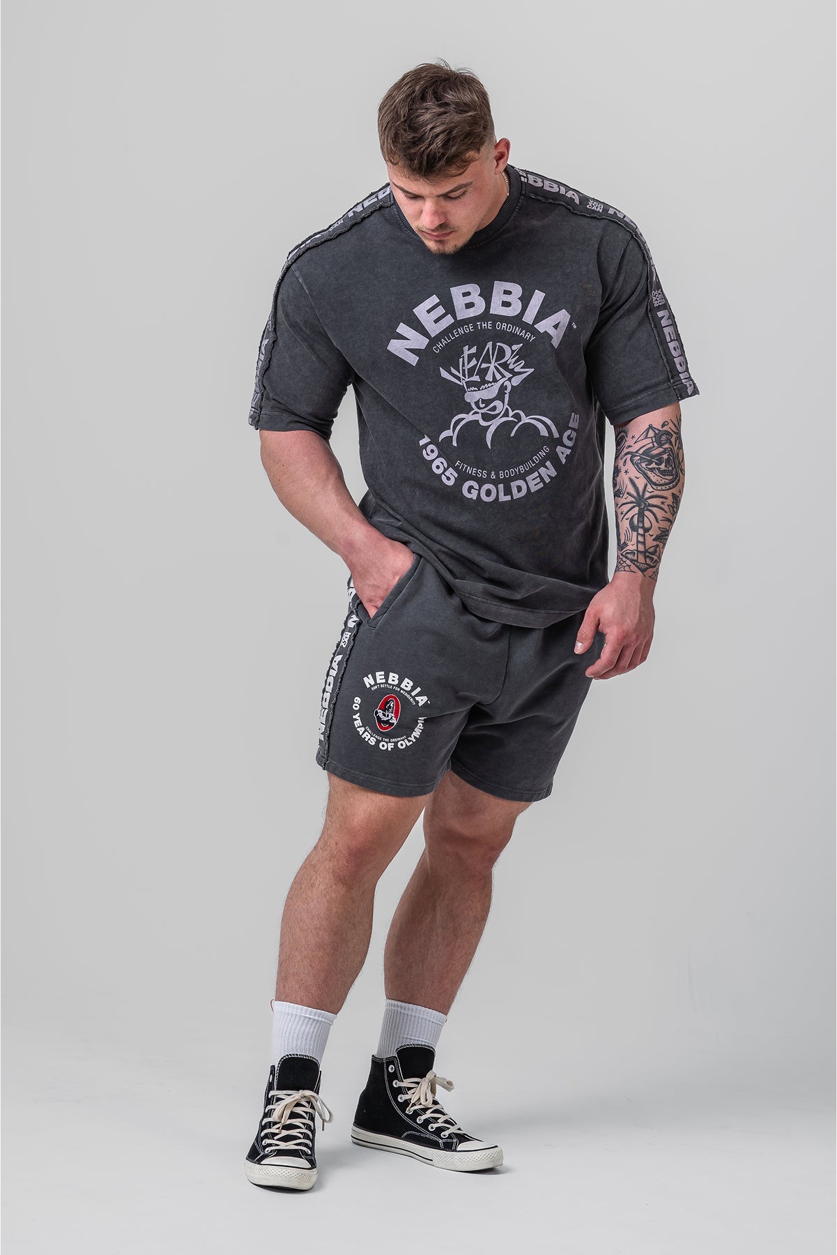 Washed Sweat Shorts LEGEND 786 Black - AlisiiaKholli