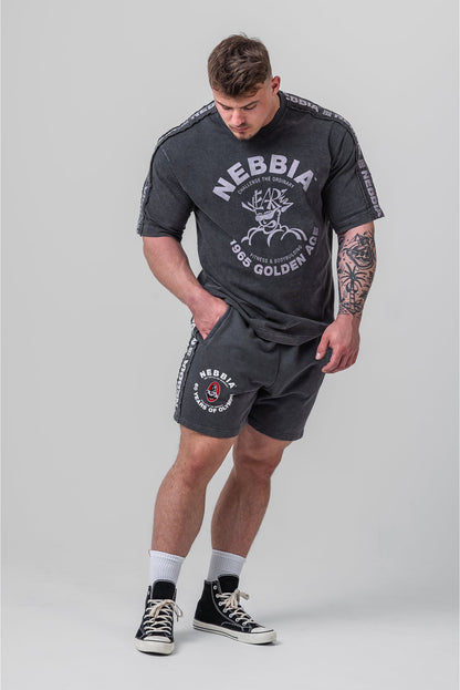 Washed Sweat Shorts LEGEND 786 Black - AlisiiaKholli